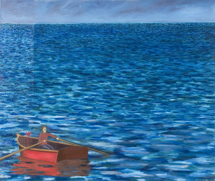 The Red Boat oil on canvas 709 x 597mm